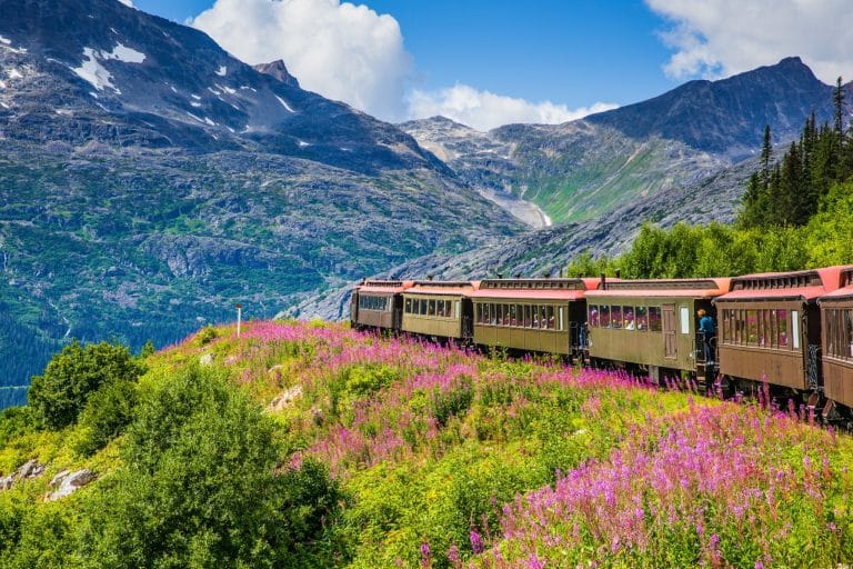 White Pass & Yukon Route trein bij Skagway, Alaska