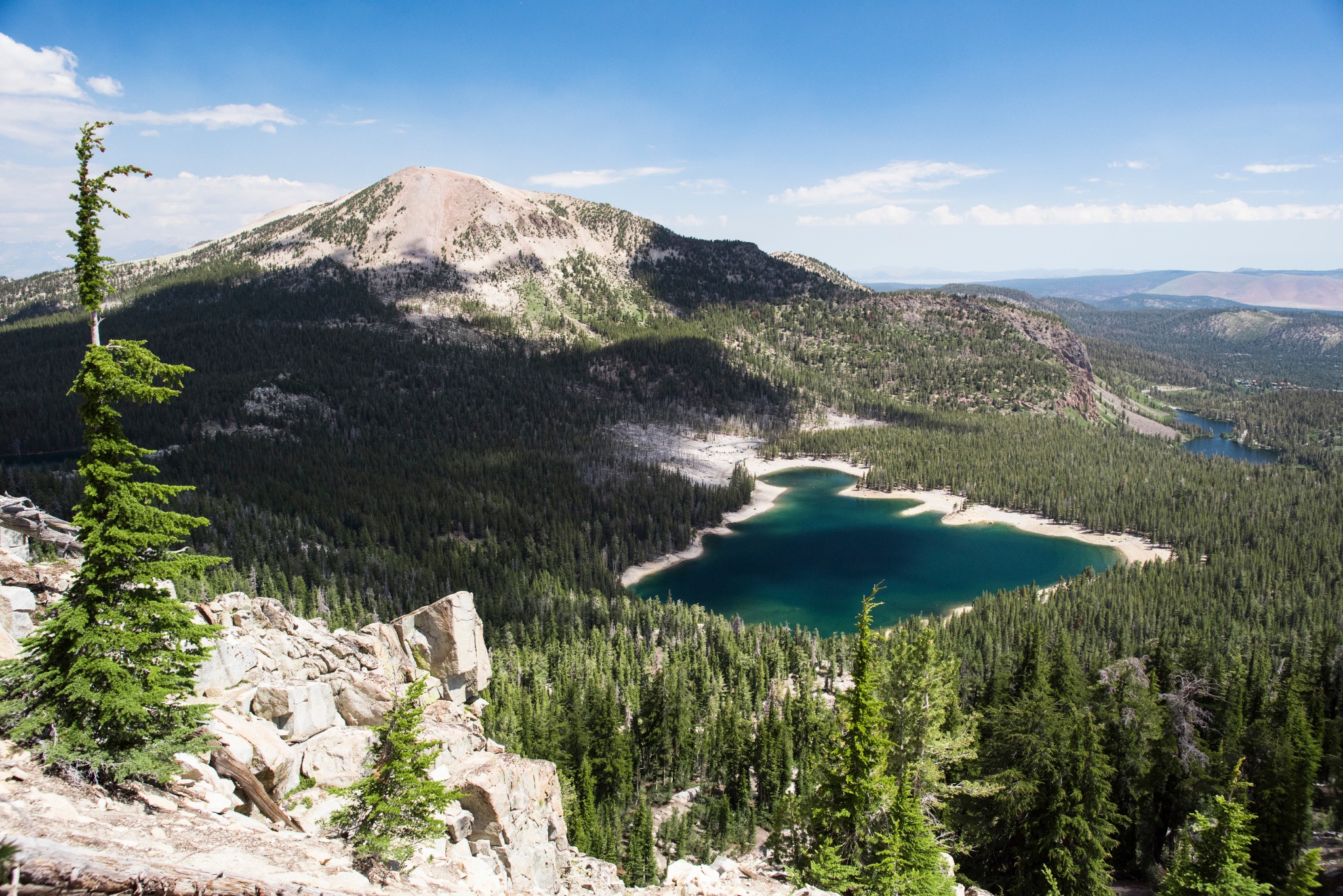 Horseshoe Lake vanuit de lucht Mammoth Lakes California