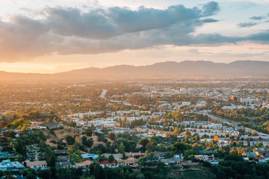 Panorama van San Fernando Valley in Los Angeles