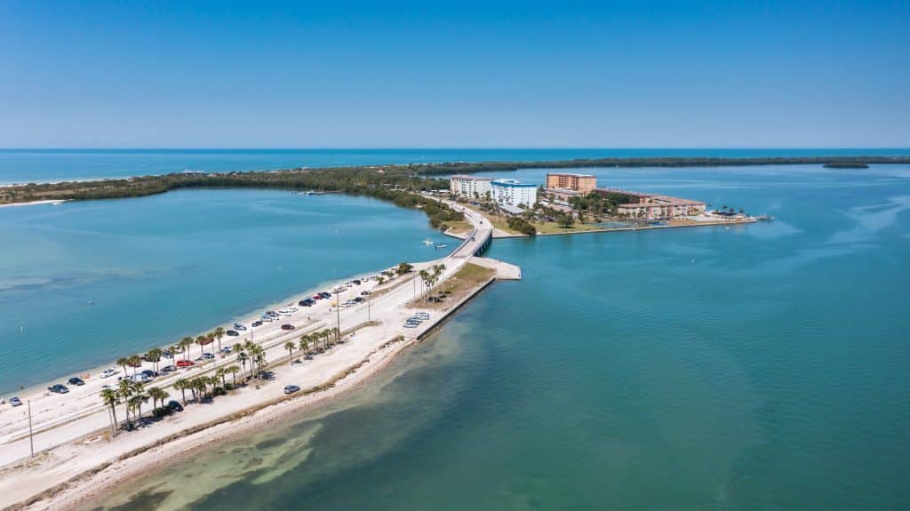 Luchtfoto van Sand Key bij Clearwater Beach, Florida