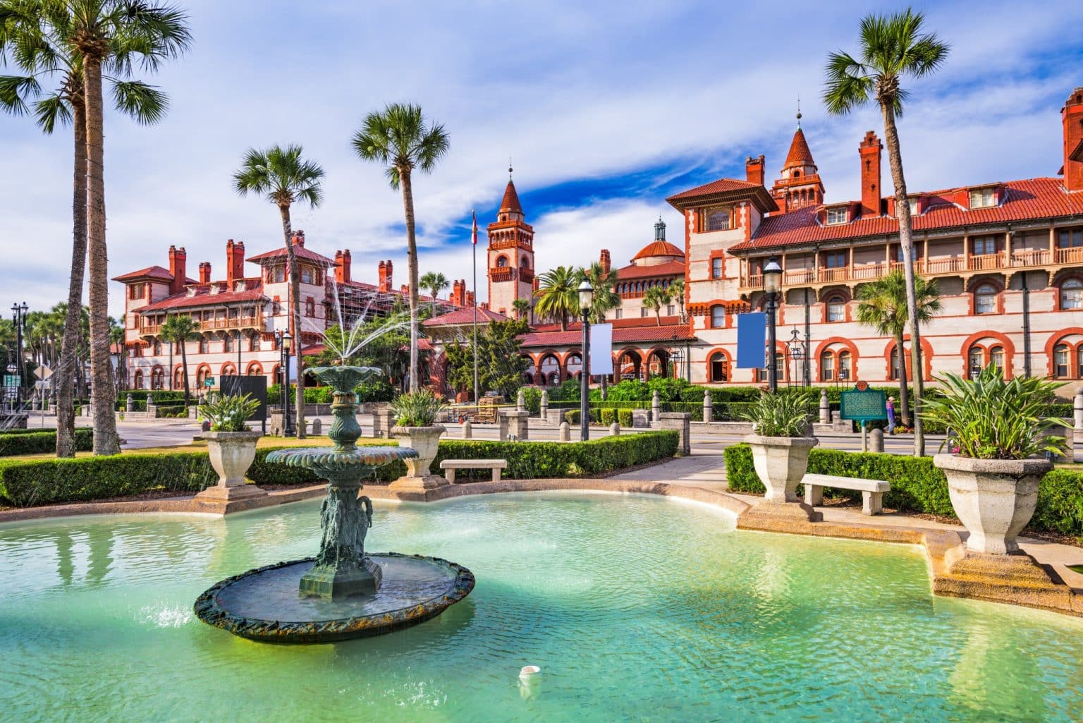 Fontein en Flagler College in St. Augustine, Florida