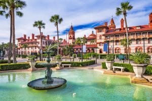 Fontein en Flagler College in St. Augustine, Florida