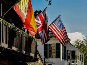 Historische vlaggen in St. Augustine, Florida