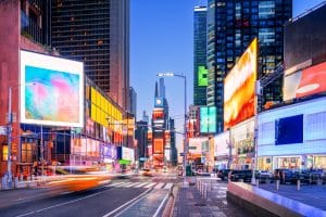 Times Square in New York City met neonlichten