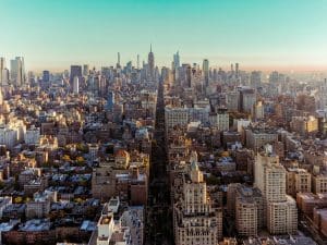 Skyline van New York City gezien vanaf het zuiden