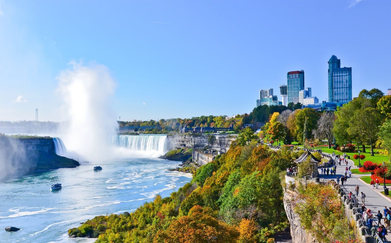 Uitzicht op Niagara Falls vanaf de Canadese zijde