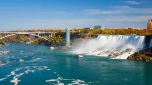 Niagara Falls en Rainbow Bridge in New York State