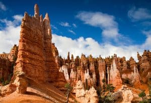 Spitse hoodoos in Bryce Canyon in Utah