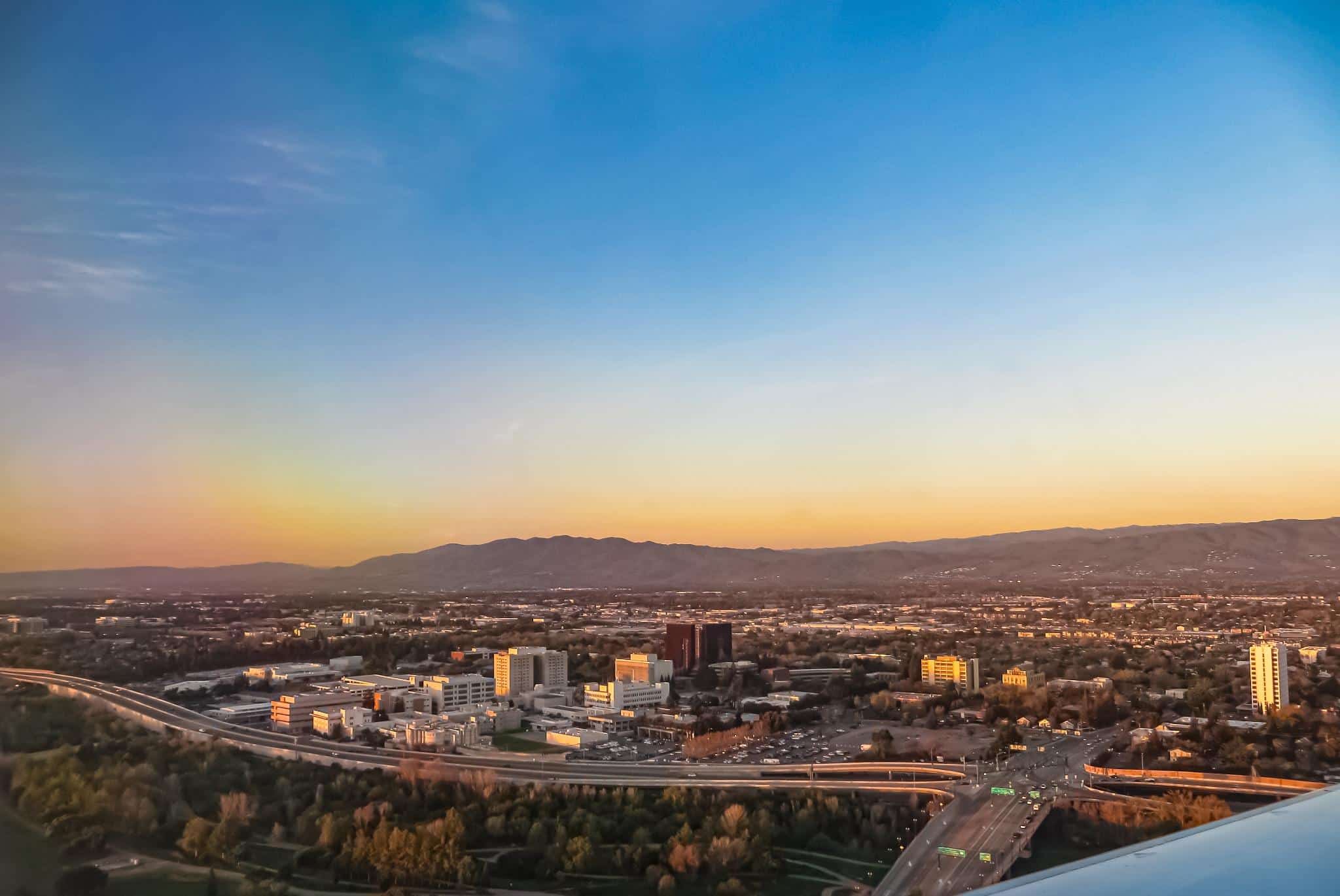 Zonsondergang over San Jose, California