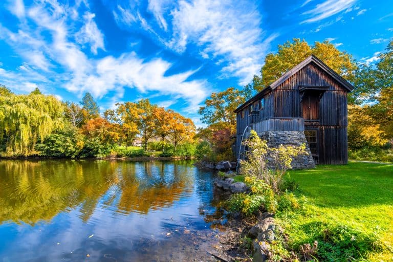 Rockford Illinois houten watermolen in herfst