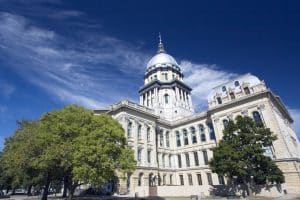 Overheidsgebouw met koepel in Springfield, Illinois