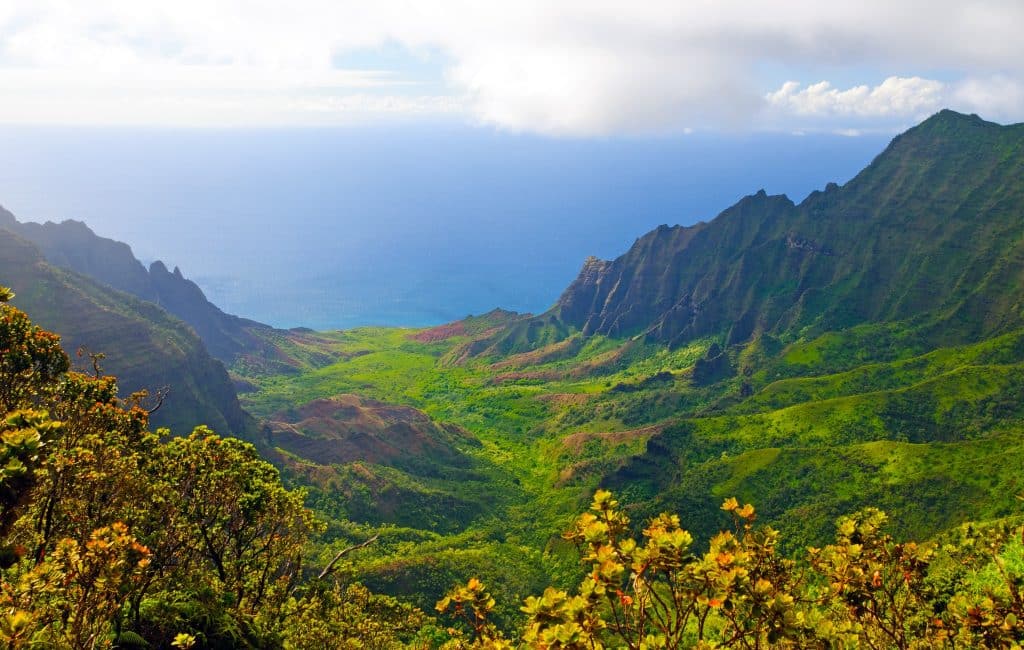 Uitzicht over Kalalau vallei op Kauai Hawaii