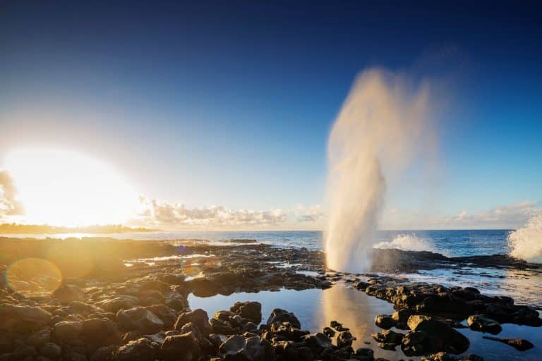 Spuitgat Spouting Horn op Kauai Hawaii