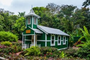 Groene kapel op Molokai, Hawaii