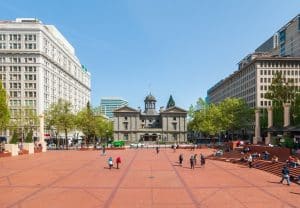 Pioneer Courthouse Square in Portland Oregon