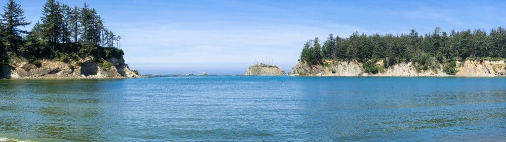 Bosrijke baaien in Coos Bay, Oregon