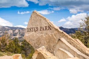 Welkomststeen van Estes Park Colorado