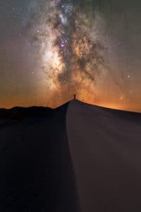 Sterrenhemel boven duin in Great Sand Dunes National Park