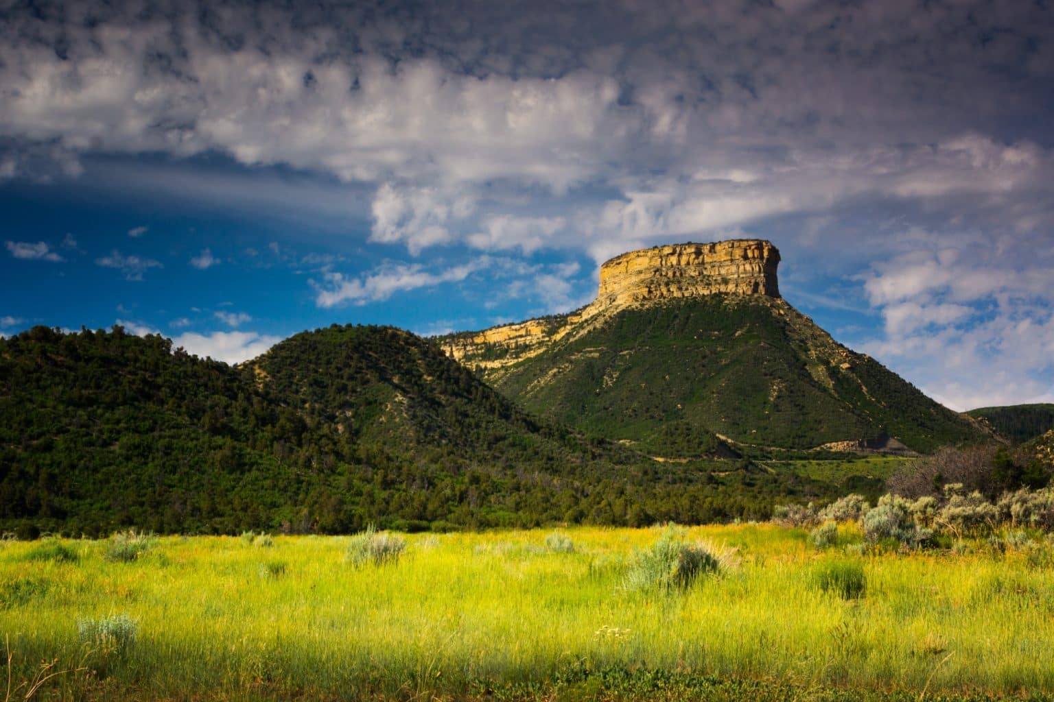 Mesa Verde’s table mountain in Colorado