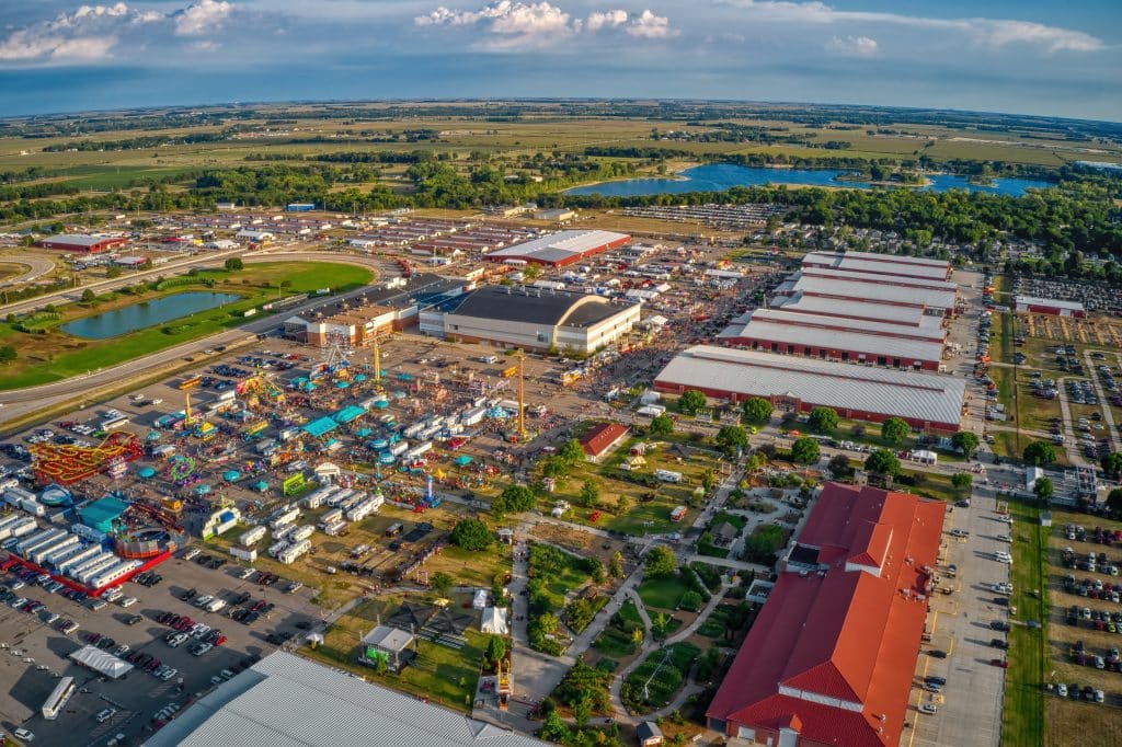 Nebraska State Fair terrein vanuit de lucht gezien
