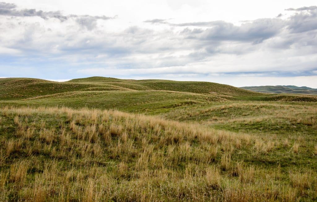 Nebraska Sandhills met grasland en golvende heuvels