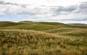 Nebraska Sandhills met grasland en golvende heuvels