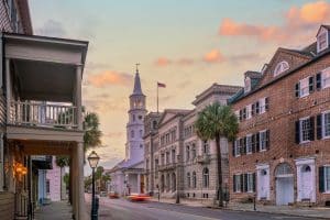 Historisch centrum van Charleston South Carolina met kerk
