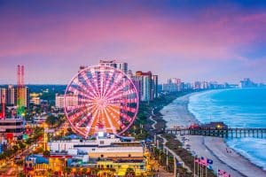 Myrtle Beach South Carolina skyline met reuzenrad