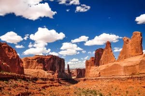 Park Avenue rotsformaties in Moab, Utah