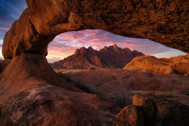 Rotsformaties in Moab, Utah bij zonsopkomst