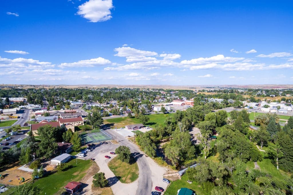 Landschap rond Park City, Utah met dorpen en bossen