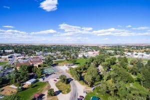 Landschap rond Park City, Utah met dorpen en bossen