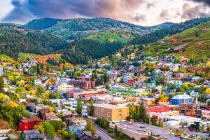 Park City in Utah met herfstkleuren