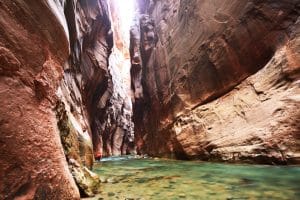 The Narrows kloof bij Springdale, Utah