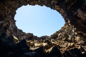 Lava tunnel in Craters of the Moon, Idaho