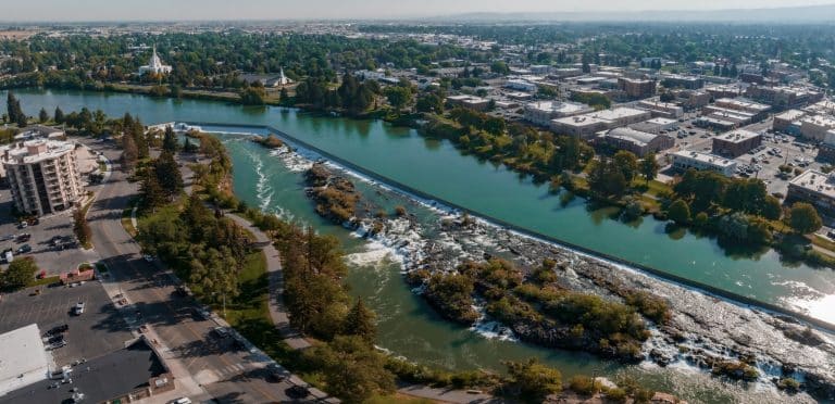 Luchtfoto van Idaho Falls, Idaho