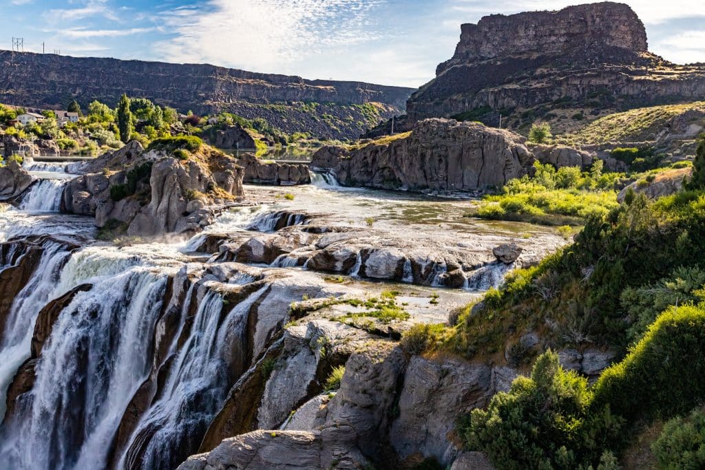 Close-up van de waterval in Twin Falls, Idaho
