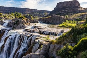 Close-up van de waterval in Twin Falls, Idaho