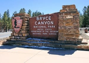 Ingangsbord van Bryce Canyon National Park in Utah