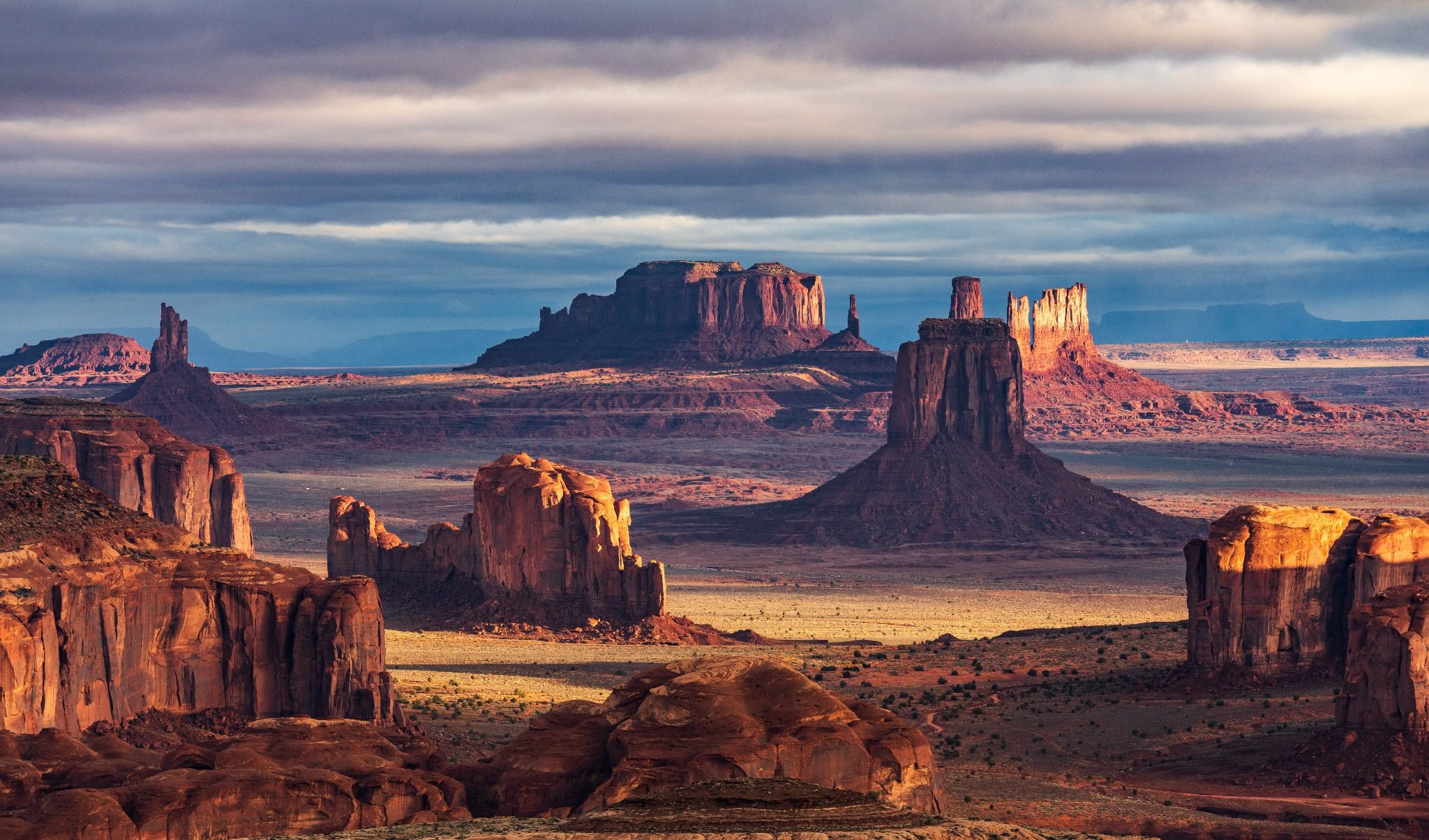Landschap met buttes in Monument Valley Arizona