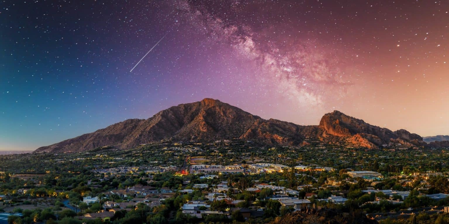 Camelback Mountain Phoenix Arizona met sterrenhemel