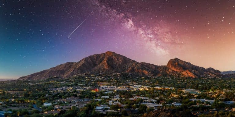 Camelback Mountain Phoenix Arizona met sterrenhemel