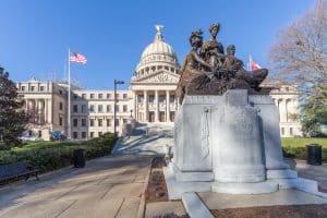Standbeeld bij State Capitol in Jackson, Mississippi