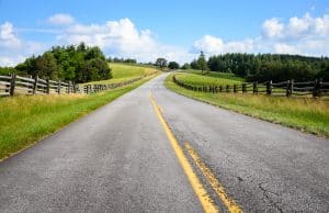 Landweg Blue Ridge Parkway bij Asheville North Carolina
