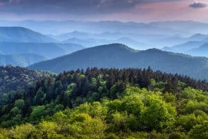 Groene heuvels in de Great Smoky Mountains, North Carolina