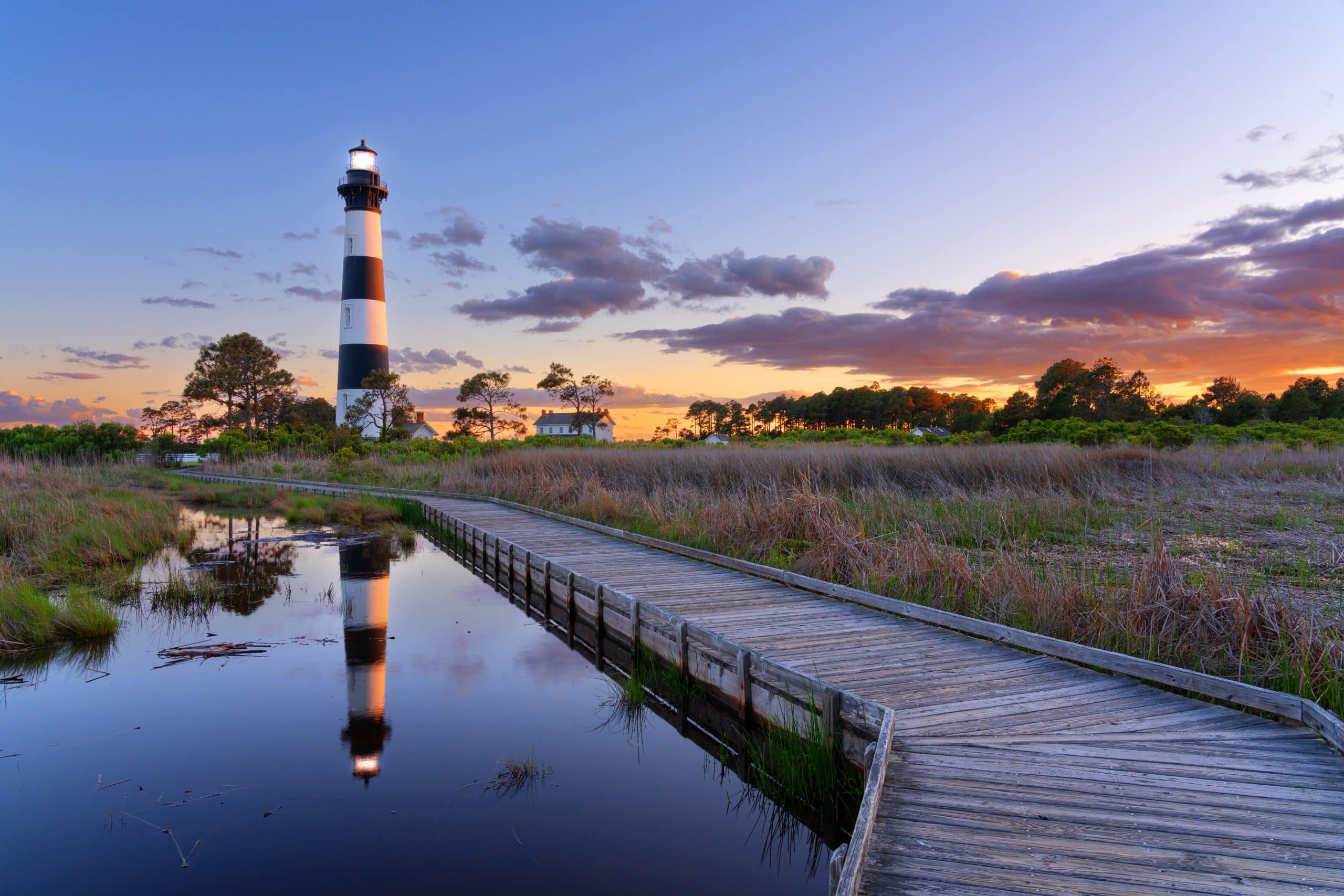 Vuurtoren en reflectie Outer Banks North Carolina