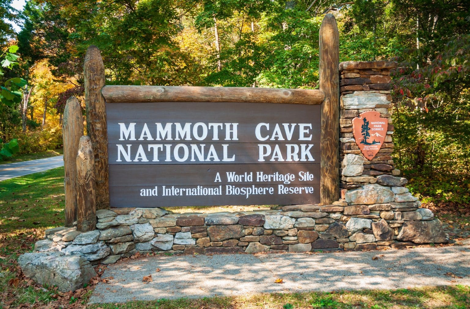 Welkomstbord van Mammoth Cave National Park, Kentucky