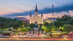 Jackson Square met kathedraal in New Orleans, Louisiana