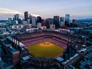 Coors Field stadion Denver bij avond