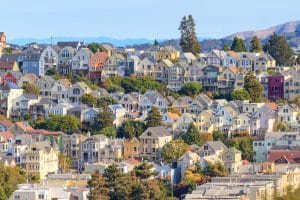 Typische Victoriaanse huizen in San Francisco, California